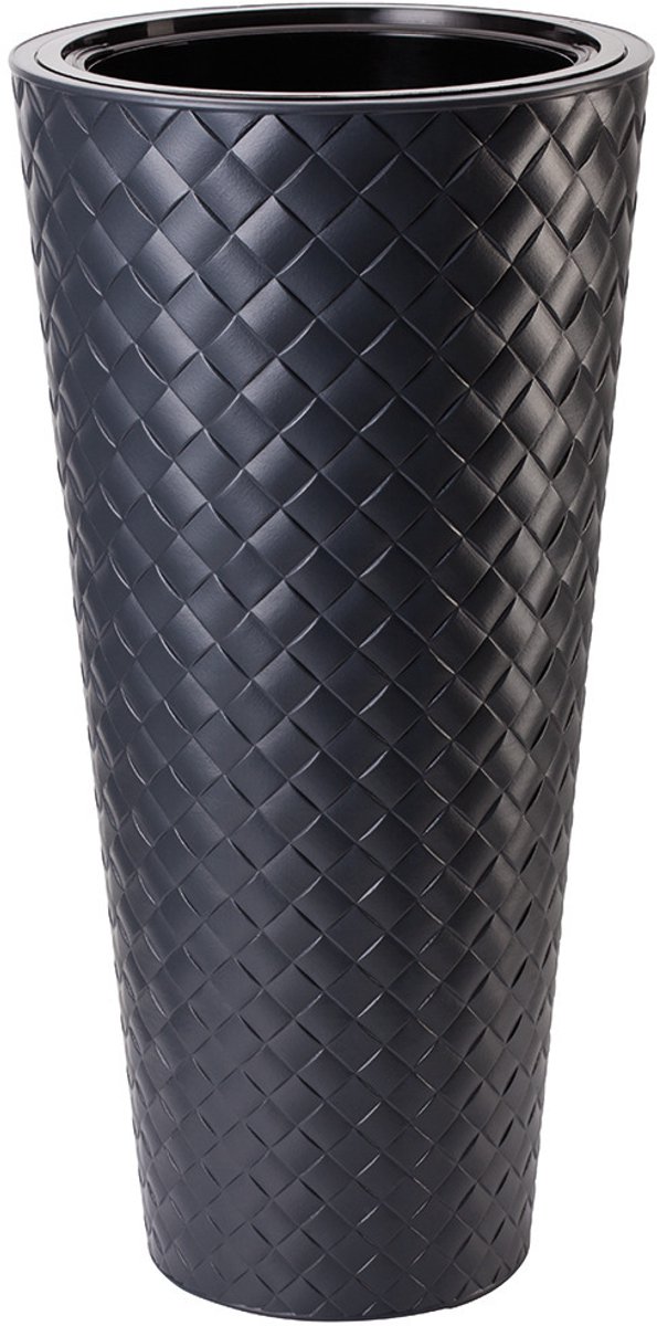 Form Plastic Plantenpot/bloempot Makata - kunststof - antraciet - D30 x H59 cm - met binnenpot