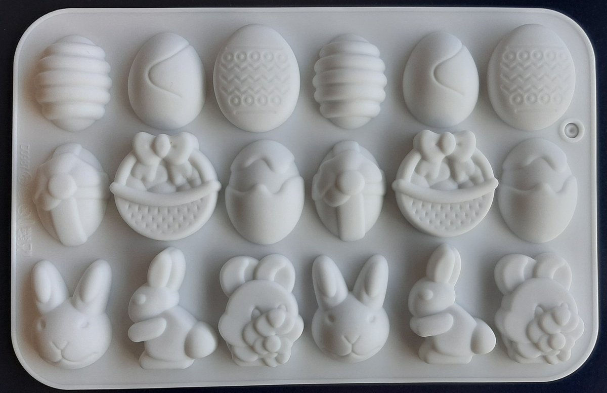 EIZOOK Paas Siliconen Vorm – Haasjes & Eieren - 19 x 12,5 x 1 cm
