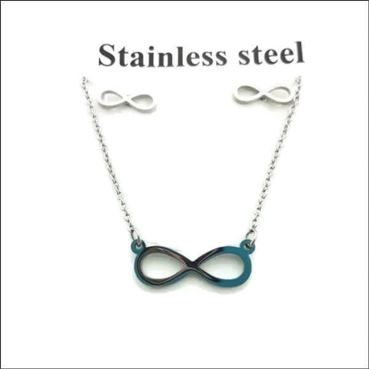 Aramat Jewels | Sieradensets | Prachtige Sieradenset Infinity - Oorbellen & Ketting | | | | | | | Verkleurd niet