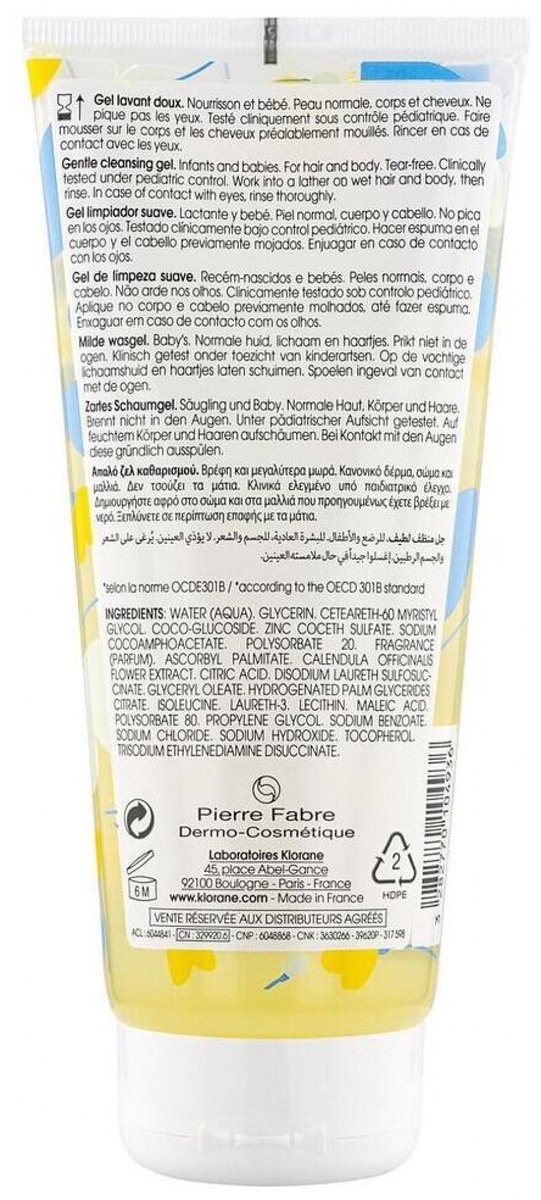 Klorane - Gentle Cleansing Gel Bébé- Jemný mycí gel pro děti od narození van Merkloos — afbeelding 5