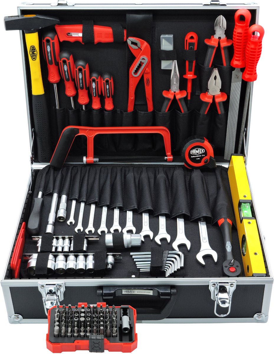 FAMEX 755-57 gereedschapskoffer gevuld met gereedschapsset 164-delig - Handgereedschap - Toolbox