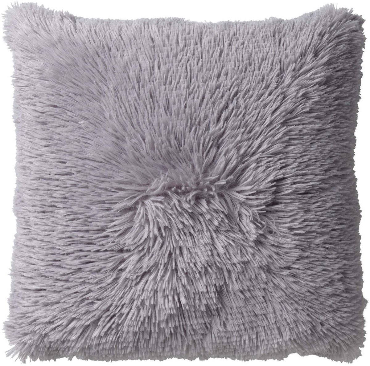 Dutch Decor FLUFFY - Sierkussen 45x45 cm - superzacht - effen kleur - Micro Chip - lichtgrijs - Inclusief binnenkussen - Luxe kussens voor woonkamer & bank