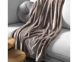 Dutch Decor - SIDNEY - plaid 140x180 cm - fleece deken - 100% gerecycled - Driftwood - taupe