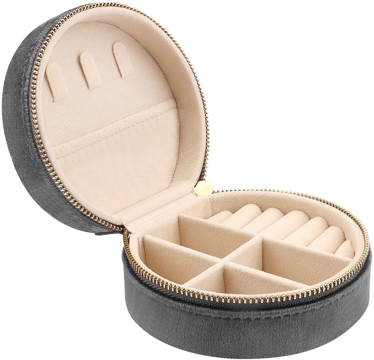 Ibenzoa® Kleine Luxe Fluwelen Reissieradenkistje voor Dames en Meisjes met Dubbele Laag Organizer