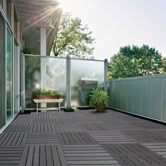 Terrastegel composiet 50 x 50 cm antraciet FSC (24 mm) massief