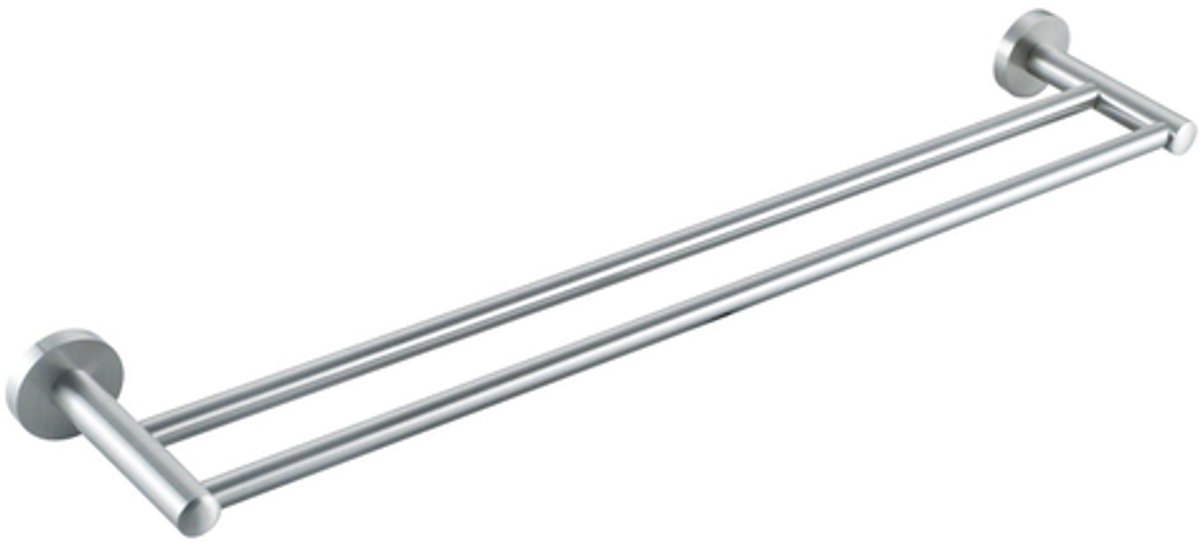 FugaFlow Eccelente Acces Handdoekhouder - dubbel - rond - geborsteld RVS PVD