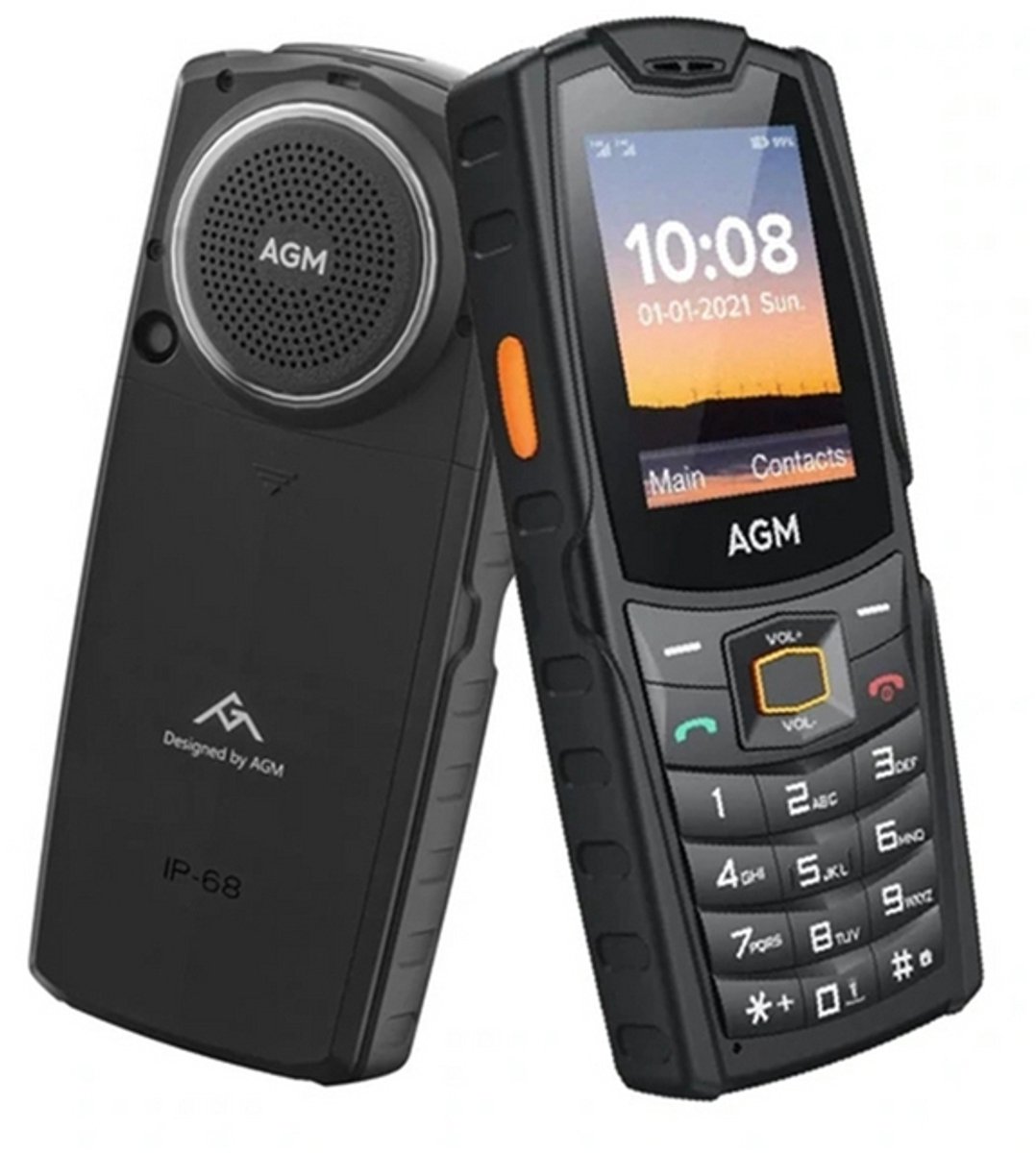 AGM Mobiles M6 - 4G EXTREEM LUIDE telefoon met grote toetsen - schokbestendig & IP69 waterdicht - 16GB - Zwart