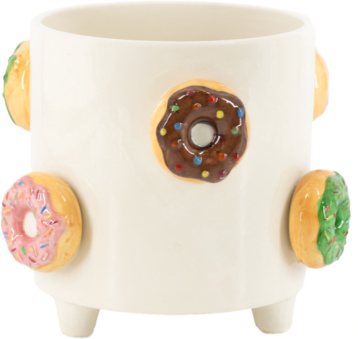 homebound by ky Aardewerk vaas donuts | bloemenvaas Beige