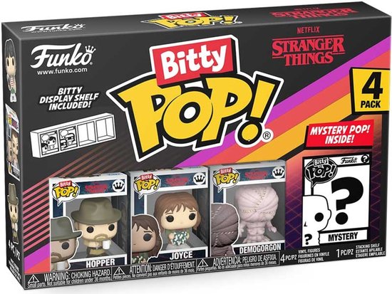Funko Bitty Pop! - Stranger Things Season 1: Hopper / Joyce / Demogorgon / Mystery Mini-Figure 4-Pack