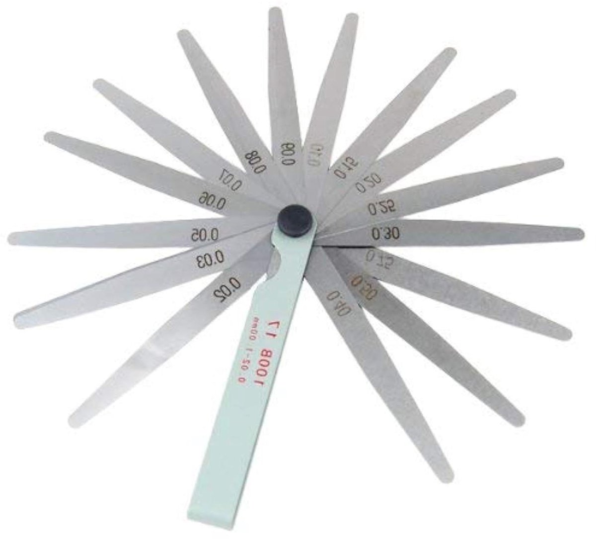 Image of 17 vellen aluminium meetinstrument 002-10 mm voor bougiemeting