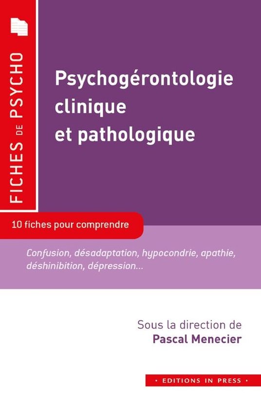 Fiches de Psycho - Psychogérontologie clinique et pathologi ... - cover