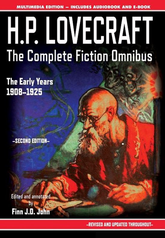 Boekomslag voor "H.P. Lovecraft: The Complete Fiction Omnibus", de vroege jaren 1908-1925, tweede editie.