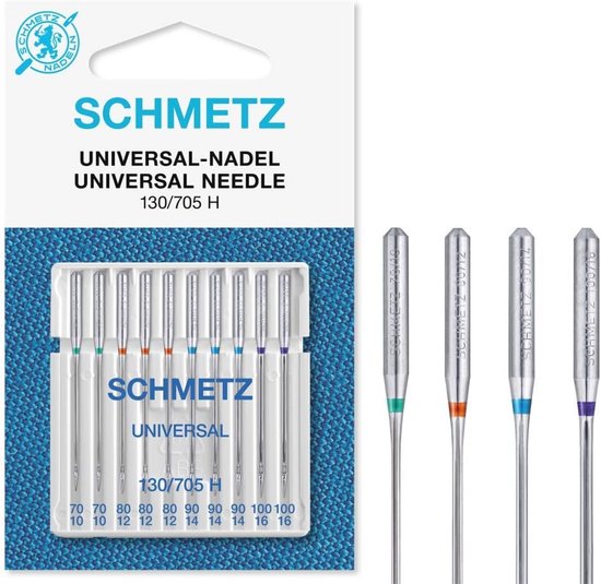 Diffaxy 60 stuks naaimachinenaalden in 6 maten: 65/9,75/11,80/12, 90/14,100/16 en 110/18 universele naaimachinenaalden set voor huishoudelijk naaien