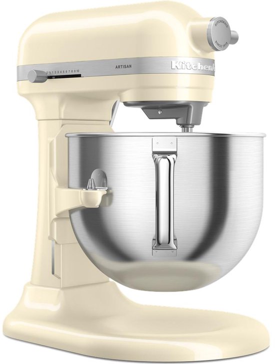 KitchenAid Artisan Standmixer met in Hoogte Verstelbare Kom - Krachtig, stil, 11 snelheden, roestvrijstalen accessoires en capaciteit van 6,6L - Amandelwit van KitchenAid — afbeelding 4
