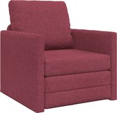 vidaXL - Vloersofa - Bed - 2-in-1 - Bordeauxrood - 74x77x81 - cm - Stof