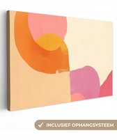 Canvas schilderij 150x100 cm - Exclusieve wanddecoratie Vormen - Abstract - Kleurrijk - Muurdecoratie woonkamer - Slaapkamer decoratie - Kamer accessoires - Schilderijen op canvas