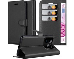 Cadorabo Hoesje geschikt voor Realme GT7 Pro in PHANTOM ZWART - Beschermhoes met magnetische sluiting, standfunctie en kaartvakje Book Case Cover Etui