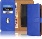 Hoesje geschikt voor HTC ONE S in BLAUW met kaartslot, 360 graden beschermhoes PU lederen mobiele telefoon etui case cover