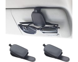 Casemania Zonnebrilhouder voor auto 2 Stuks - Zwart - Zonneklep - Zonneklephouder - Brilhouder - Leesbril Houder - Clip voor auto - Zonneklep - Accessoires - Magnetische Brilhouder