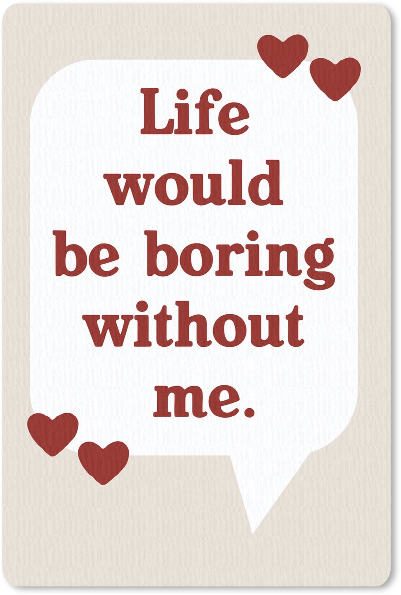 Muismat 18x27 cm - Mousepad Quote - Tekstballon - Hartjes - Muismatten