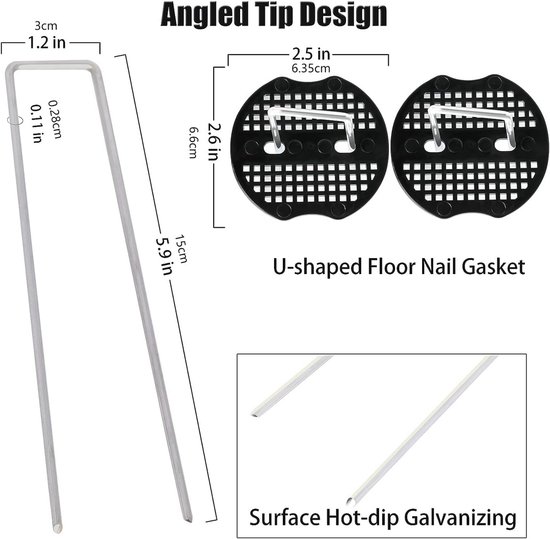 XgardeN Green pegs for mulching fleece (50 pieces) 150x30 mm stainless