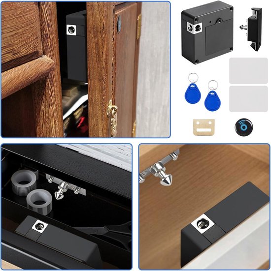 RFID Kastslot, NFC Elektronisch Smart Ladeslot, Intelligent Meubelslot voor Kinderbeveiliging, Thuiskantoor, Kast