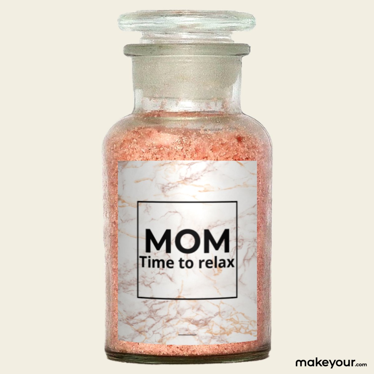 Goedkoopste Badzout met Etiket mom time to relax - Origineel Moederdag Cadeau - makeyour.com - Premium Badzout - makeyour.com