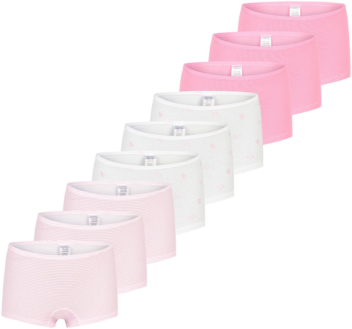 Schiesser Meisjes shorts 9 pack Kids Girls 95/5 Organic Cotton