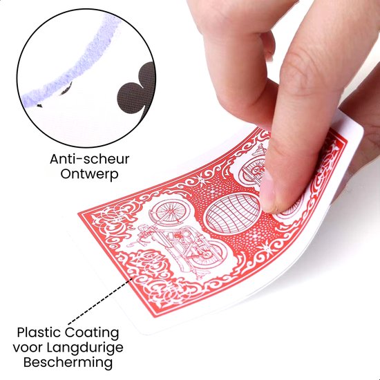 Boncy® Hoge Kwaliteit Speelkaarten - 10 Sets - Rood & Blauw Kaartspel - Plastic Coated Kaarten - Spelkaarten Pokerkaarten - Playing Cards voor Poker of Drankspel Volwassenen