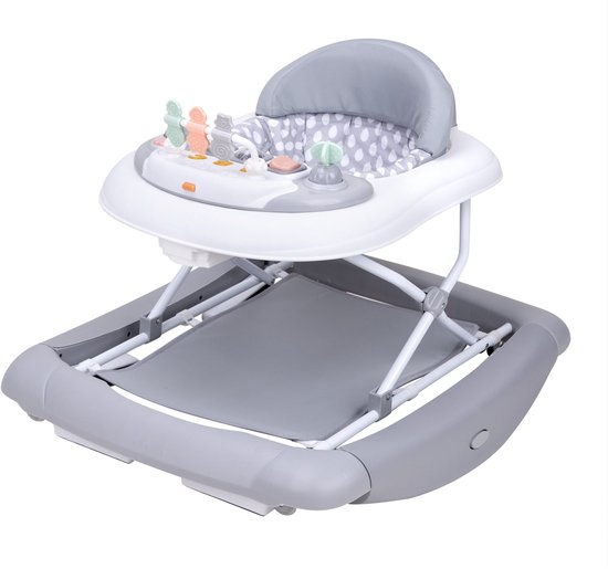 Topmark Jean - loopstoel - Inklapbare Babywalker - Schommelfunctie - Duwfuntie - incl. speelblad - Grijs van Topmark — afbeelding 5