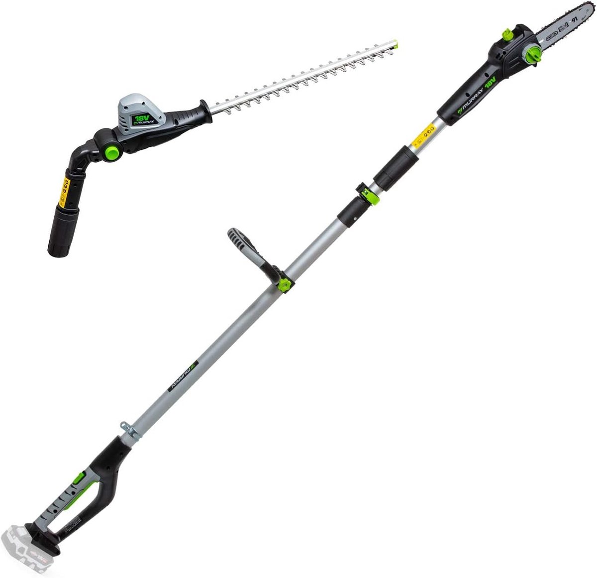 Takkenzaag en Heggenschaar 2-in-1 Set - Accu Aangedreven - Telescopische Steel met 5 Jaar Garantie