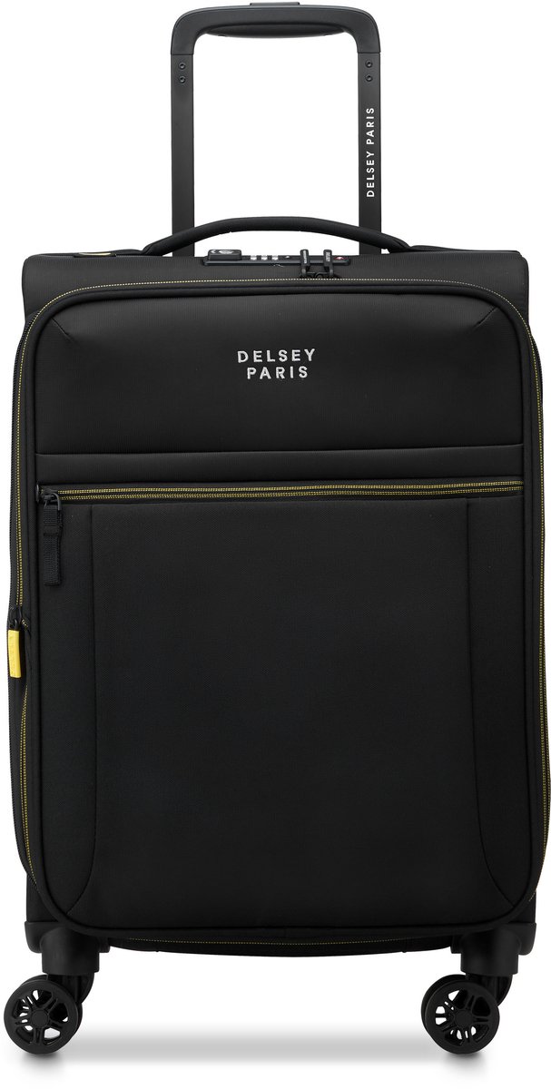 DELSEY Brochant 3 – Handbagagekoffer 55 cm – Uitbreidbaar – Lichtgewicht 2,1 kg – TSA-slot – Black