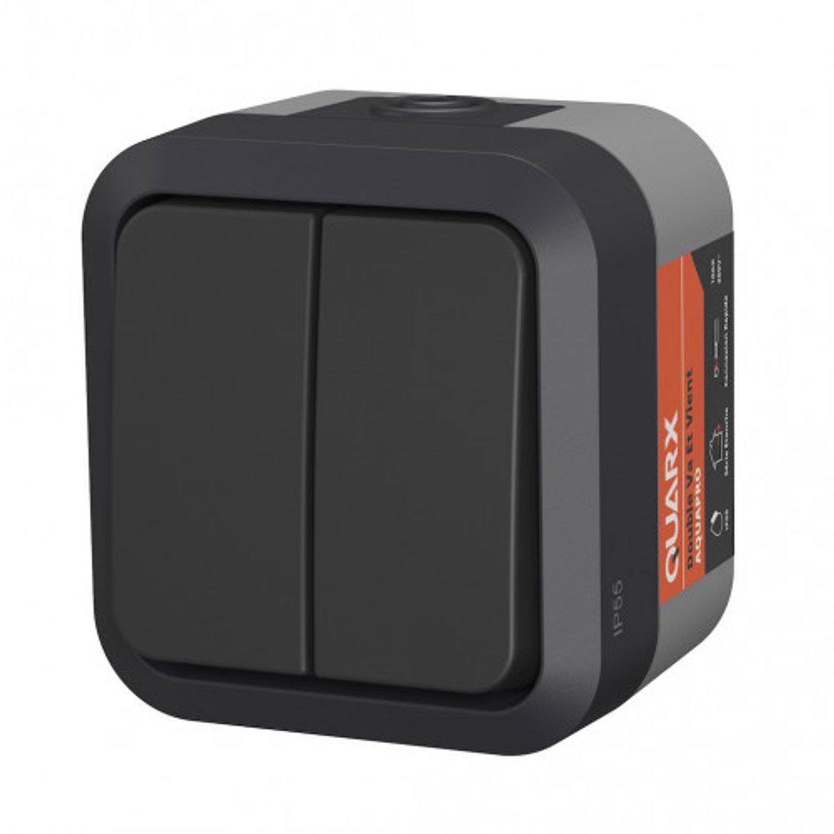 Dubbele schakelaar - QUARX - Aqua Pro - Buiten - 250V - 10A - Snelkoppeling
