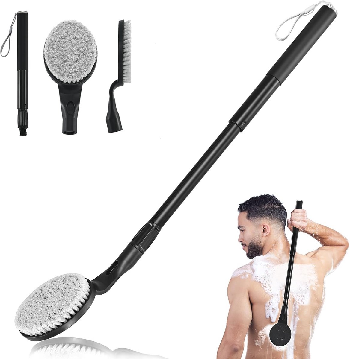 Rugschrobber voor douche 257 "badborstel lange handgreep voor douche rugschrobber rugborstel voor mannen vrouwen"