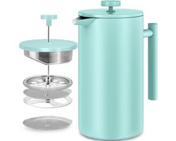 Franse Pers Koffiezetapparaat - 34oz (1.0 Liter) met Dubbelwandige Geïsoleerde Cafetière en Extra Filter