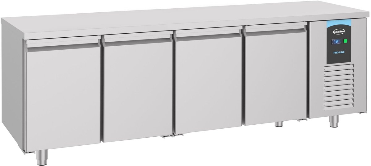 Combisteel Koelwerkbank - ENERGY LINE - Energiezuinig - 632L - 4 Deuren - -2°C/+8°C - Geforceerd - 2330x700x850mm