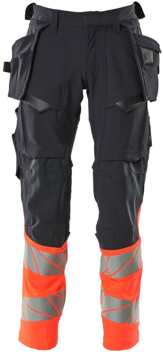Mascot Accelerate Safe Broek met spijkerzakken 19131-711 - donkermarine/hi-vis rood - C46 - 76