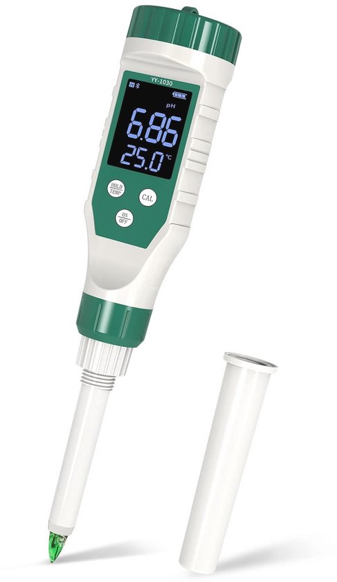 YIYEGO Food Ph-Meter, Digital Bluetooth, Toddler with LCD Backlight and ATC, Waterproof, Food, pH Meter for Meat, Bread, Cheese, Soft Bottom and Water