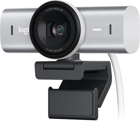 Logitech MX Brio - Webcam - 4K Ultra HD - 1080p/60fps - USB C - Gris pâle