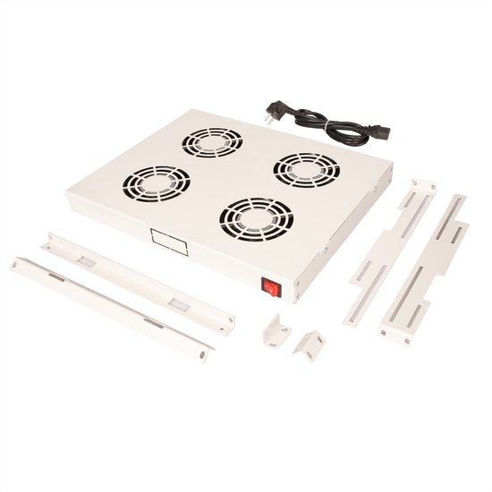 Ventilateur ROLINE 19" avec 4 ventilateurs, ON/OFF, noir