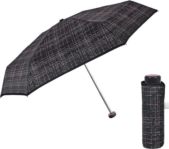 Mens Paraplu Compact Windbestendig - Opvouwbare Paraplu Mannen met Automatische Open en Dicht - Vouwparaplu Kleine Reisparaplu Zakformaat - Diameter 104 cm - Perletti Technology (Donkerblauw met Grip