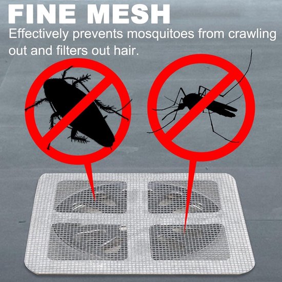30 STKS Wegwerp Douche Afvoer Haar Catchers, Mesh Stickers voor Badkamer en Badkuip, Sink Zeef Gat Zeef Afvoerbeschermer, Haarstopper voor Bad