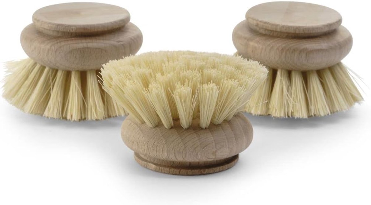 3X vervangingsborstel I natuurlijke vezel I groot I verwisselbare kop afwasborstels keukenborstels afwasborstels schrobborstels schoonmaakborstels borstels keuken afwasborstel plasticvrije keuken