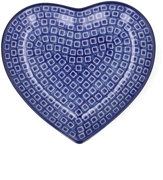 Assiette Château Bunzlau Cœur - Medium - Diamond Blue