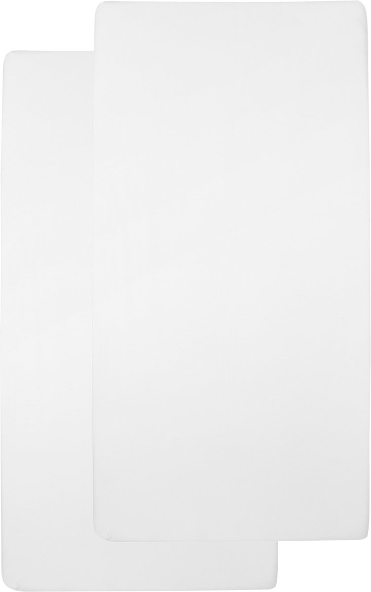 Meyco Baby Uni hoeslaken ledikant - 2-pack - white - 60x120cm – foto 5