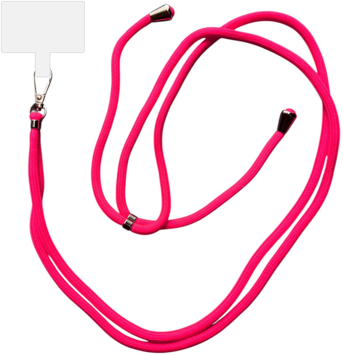 Smartphonica Telefoonkoord Universeel - verstelbaar afneembaar koord voor mobiele telefoon - 150 CM - Telefoonketting Neon Roze