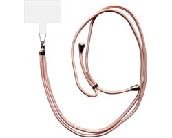 Smartphonica Telefoonkoord Universeel - verstelbaar afneembaar koord voor mobiele telefoon - 150 CM - Telefoonketting Rosé Goud