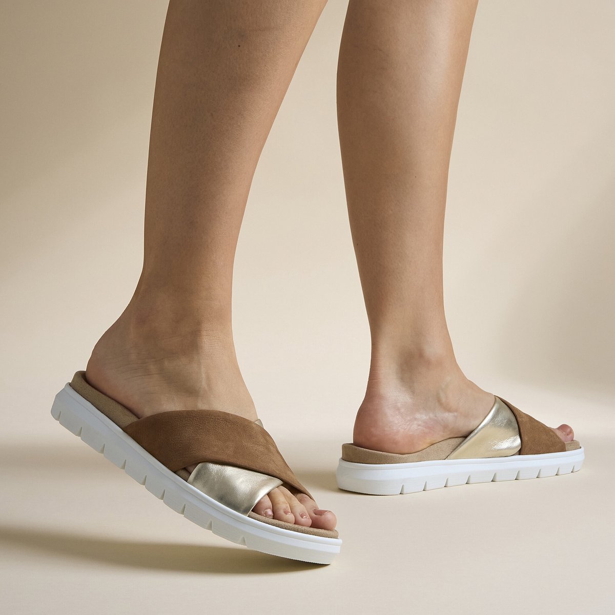 Feyn Slippers cognac Leer - Maat 38