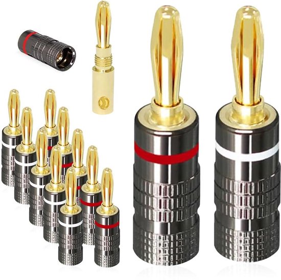 40 stuks premium 4 mm banaanstekker, vernikkelde