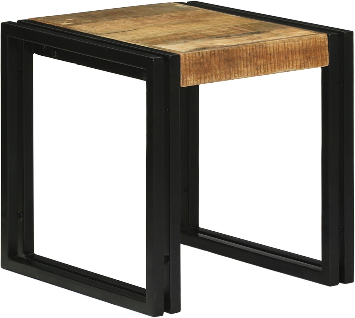 vidaXL Nesttafel - 3 - st - Bruin - en - Zwart - 50 - x - 40 - x - 45 - cm Bruin en zwart